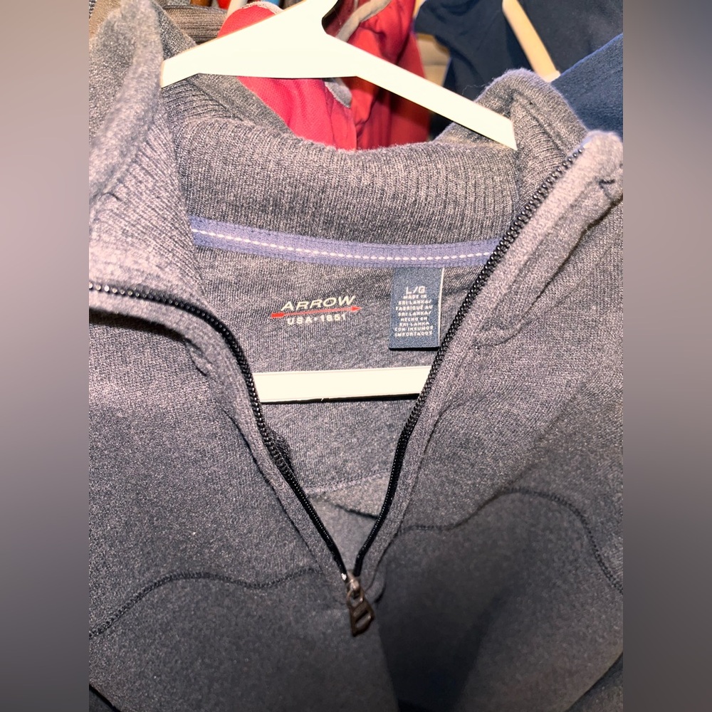 Arrow Men's Charcoal 1/4 Zip-Up Sweater